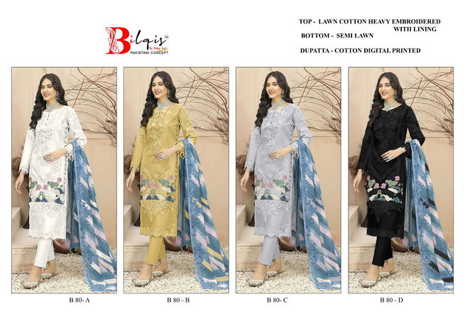 Bilqis B 80 A To D Lawn Cotton Pakistani Suits Wholesale Shop In Surat
